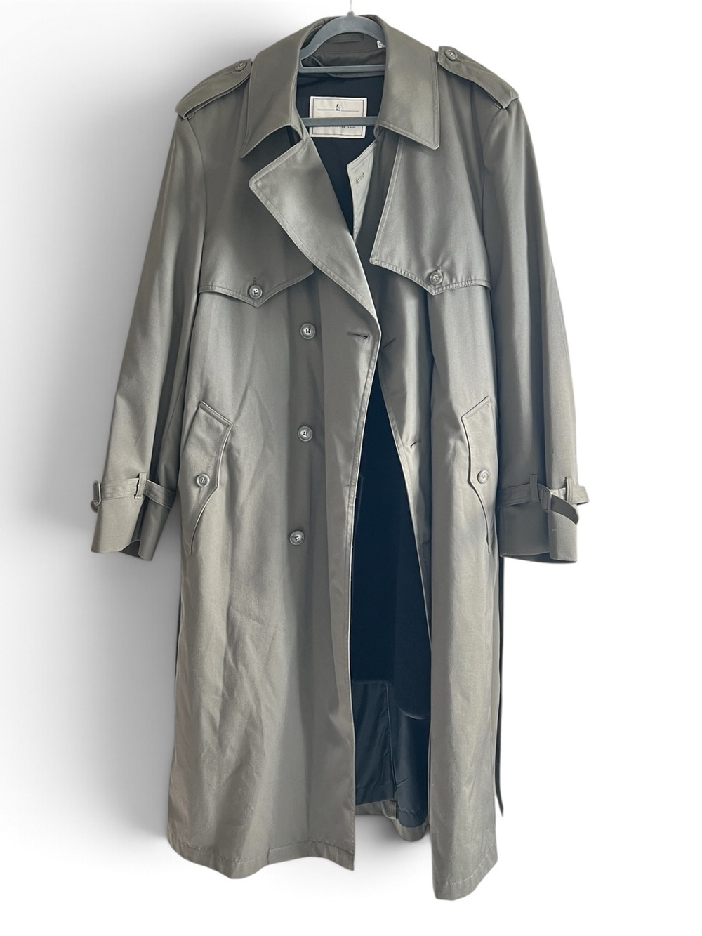 VTG 80s Towne by London Fog Double Breasted Trench Coat Mens 44 Long Mint Cond.